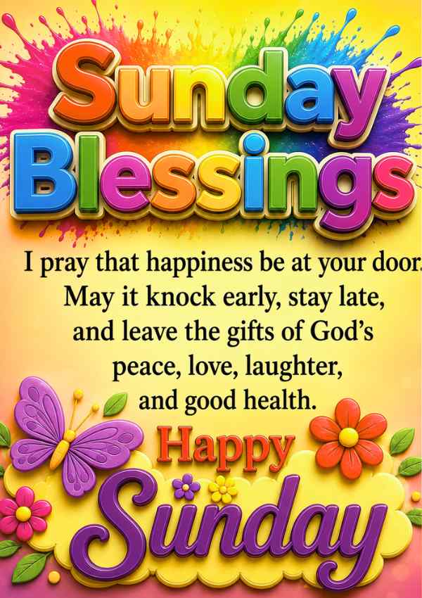 Sunday blessings image with flower