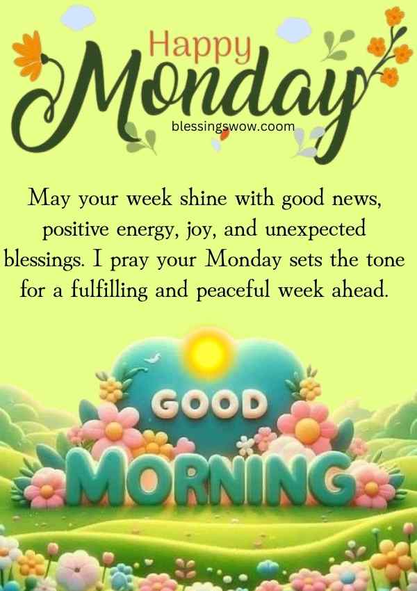 New week blessings with flowers bakground