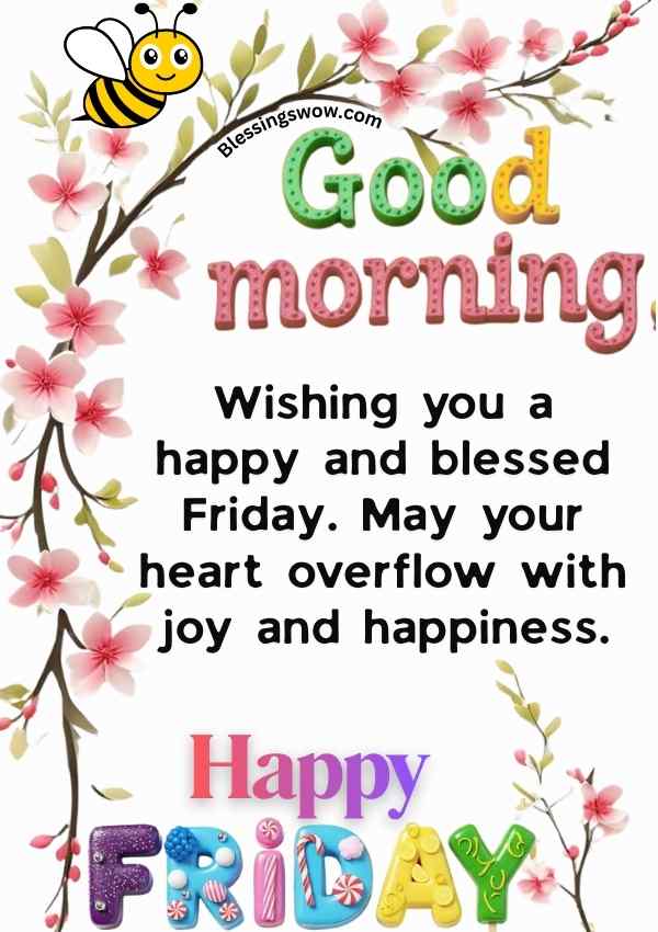 Good morning Friday wish image with flowers background